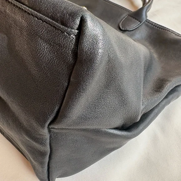 longchamp le pliage cuir medium tote - Picture 7 of 16